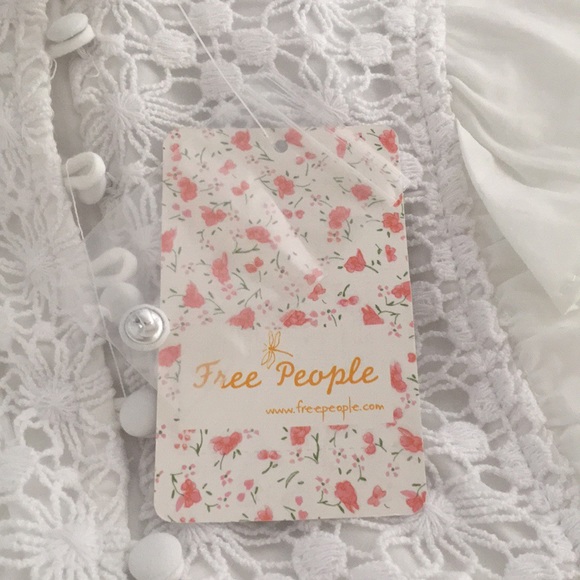 Free People White Half Moon Smocked Mini Dress - Picture 6 of 8